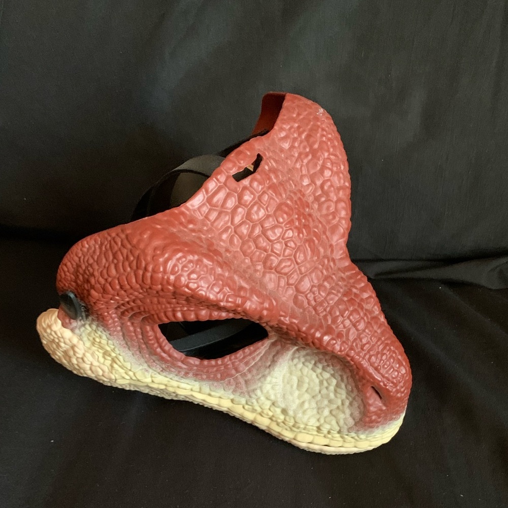 Kids Dinosaur Costume Mask - Red and Cream